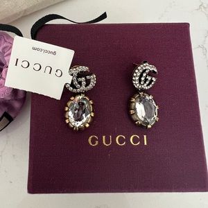 Gucci Double G earrings with crystals
